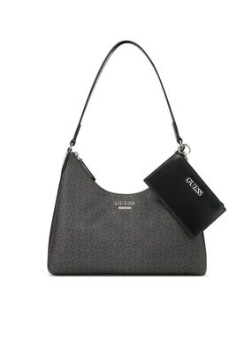 GUESS Carris Hobo Bag Black Logo Shoulder Bag with Pouch NWOT